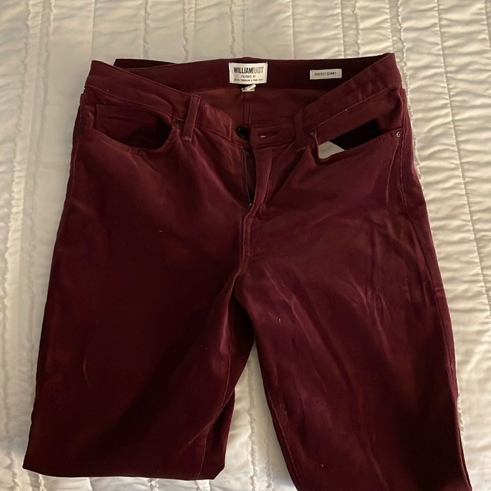 WilliamRast courduory skinny jeans, burgundy
